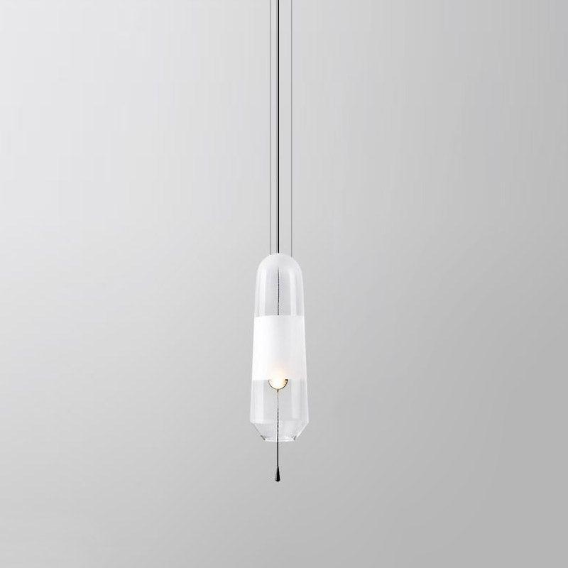 Glass Shade Hanging Light Fixture E14 Socket for Kitchen Island and Dining Room Overhead Lighting 5 Inch Wide 15 Inch Drop Adjustable Wire L