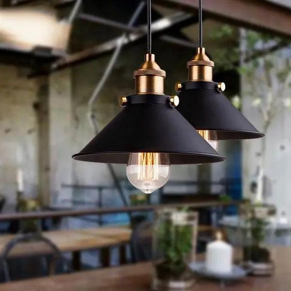 Minimalist Hanging Light Fixture with Matte Black & Gold Accents for Kitchen Island, Dining Room, Workspace