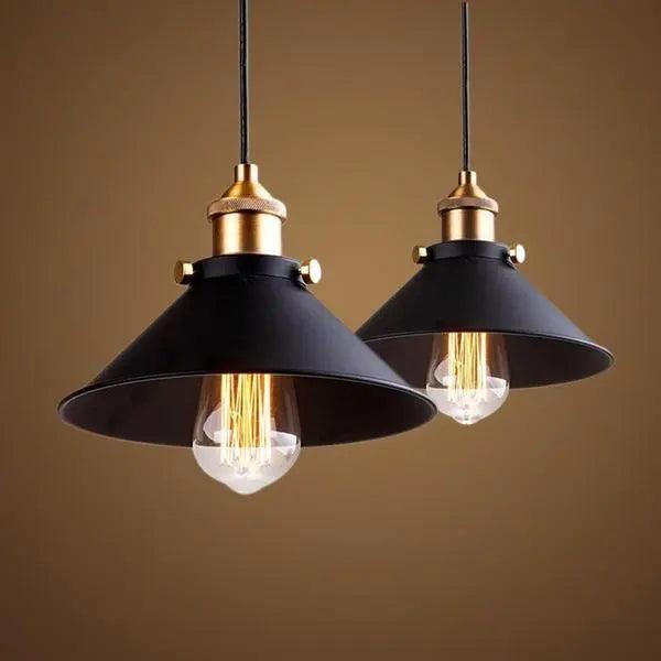 Minimalist Hanging Light Fixture with Matte Black & Gold Accents for Kitchen Island, Dining Room, Workspace
