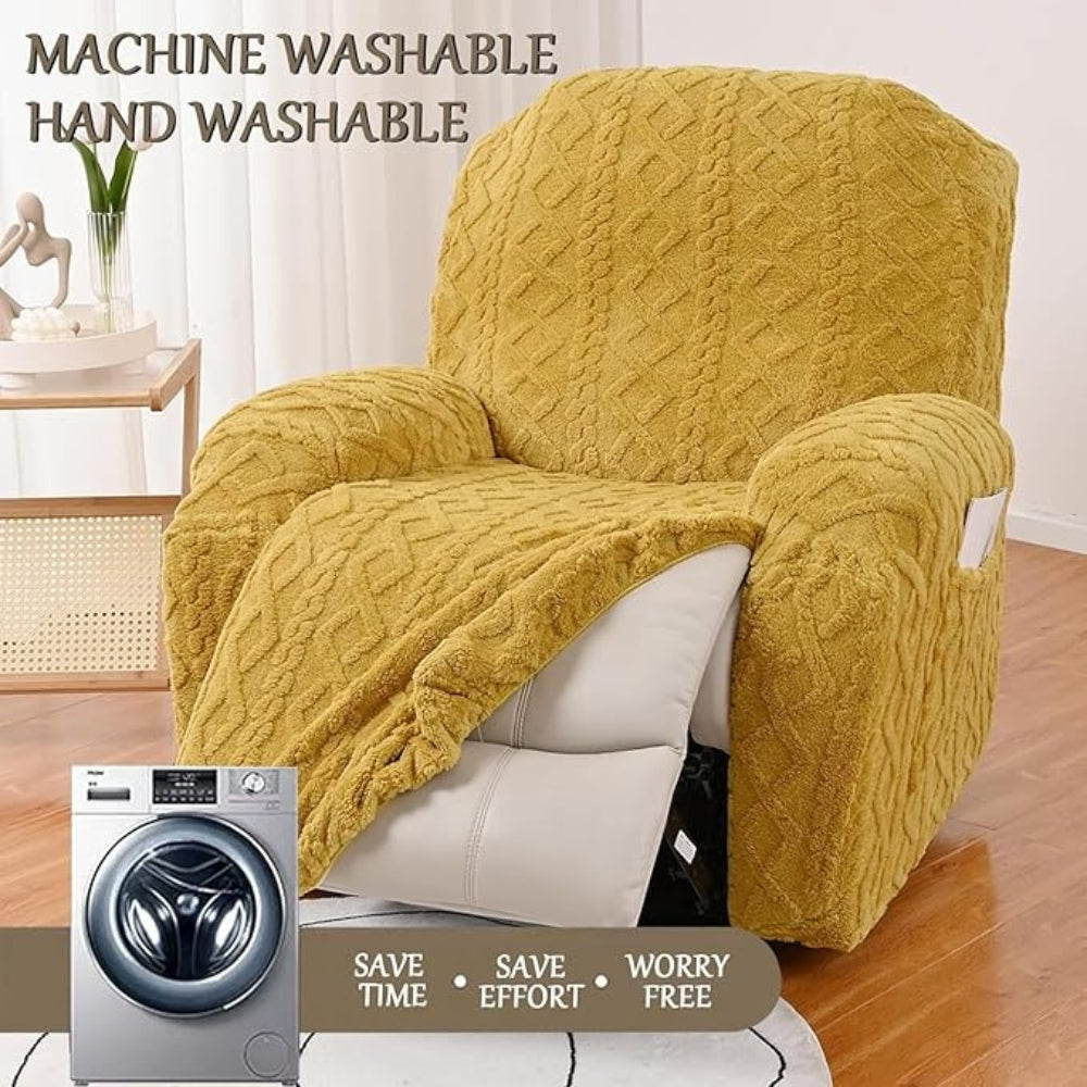 Jovian Recliner Cover - Jacquard Stretch, Modern Design Slipcover