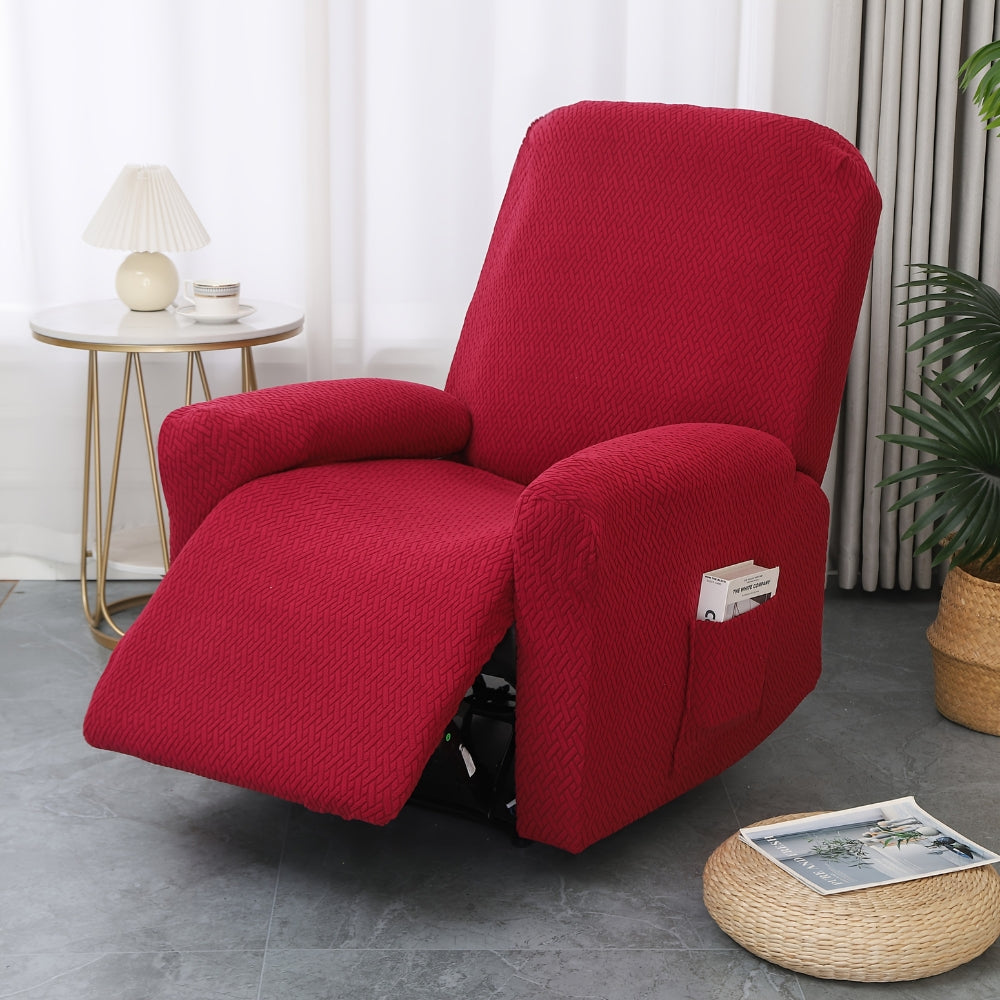 Juno Collection | Recliner Chair Cover with Side Pocket for Enhanced Comfort
