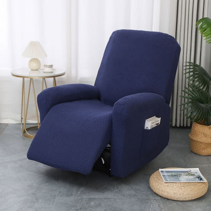 Stretch-Fit Recliner Slipcover with Side Storage Pocket – Furniture Protector for Living Room Lounge Chairs