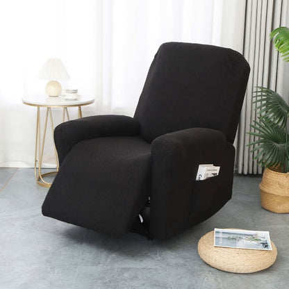 Stretch-Fit Recliner Slipcover with Side Storage Pocket – Furniture Protector for Living Room Lounge Chairs