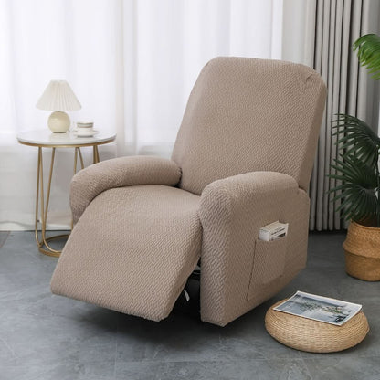 Stretch-Fit Recliner Slipcover with Side Storage Pocket – Furniture Protector for Living Room Lounge Chairs