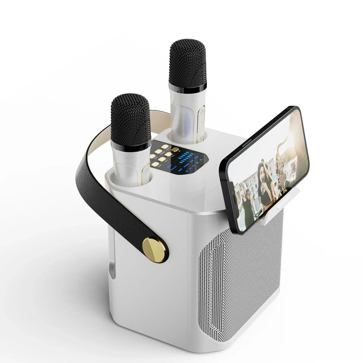 Karaoke Party Speaker | Portable Bluetooth Speaker with 360° Sound | Dual Microphones for Unforgettable Entertainment
