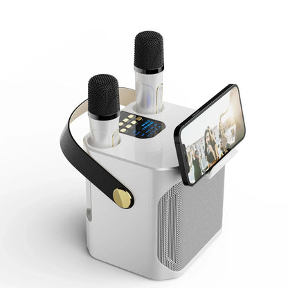 Karaoke Party Speaker | Portable Bluetooth Speaker with 360° Sound | Dual Microphones for Unforgettable Entertainment