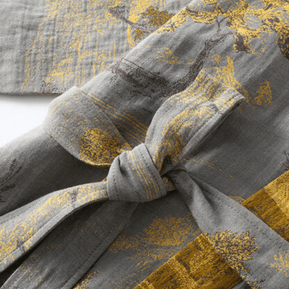 Karma Bathrobe - 100% Cotton Gauze, Unisex Kimono Design