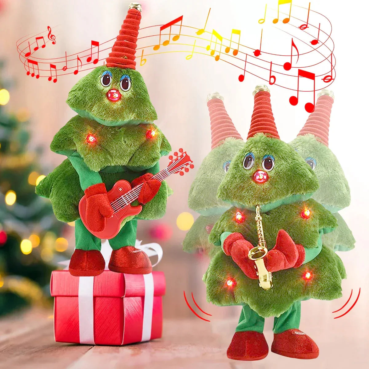 Animated Musical Holiday Tree Plush Toy for Kids & Home Decor