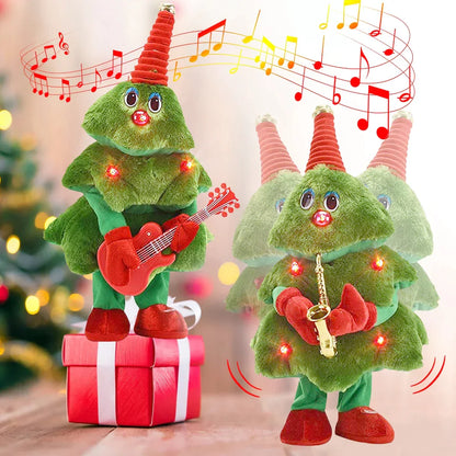 Animated Musical Holiday Tree Plush Toy for Kids & Home Decor