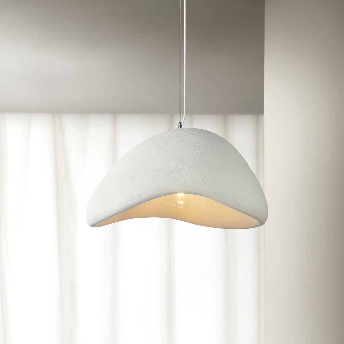 Spherical Hanging Ceiling Light Fixture with Adjustable Drop Length for Kitchen Island Dining Room Bedroom | Gray White LED Compatible Indoo