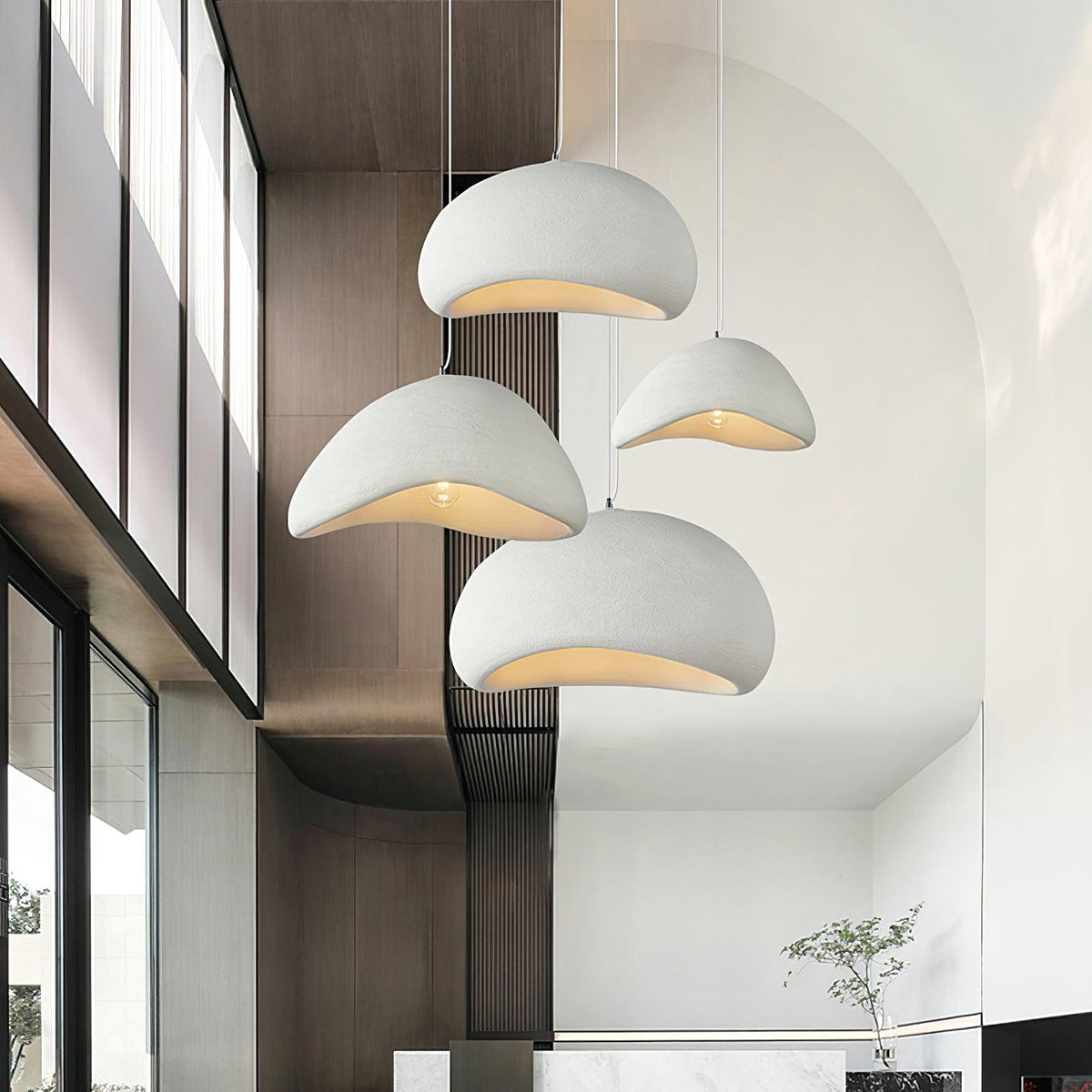Spherical Hanging Ceiling Light Fixture with Adjustable Drop Length for Kitchen Island Dining Room Bedroom | Gray White LED Compatible Indoo