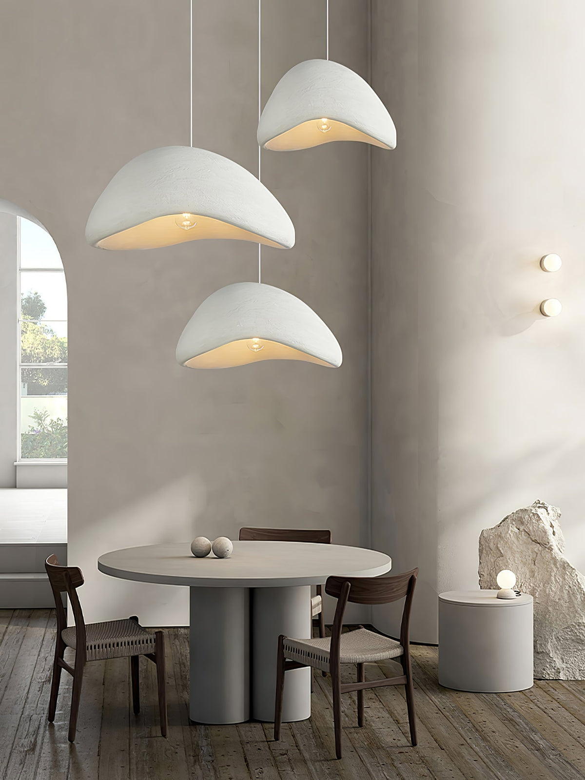 Spherical Hanging Ceiling Light Fixture with Adjustable Drop Length for Kitchen Island Dining Room Bedroom | Gray White LED Compatible Indoo