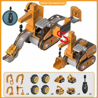 Construction Vehicle Building Set with Screwdriver Tools for Kids – STEM Learning Toy for Boys & Girls Ages 3+