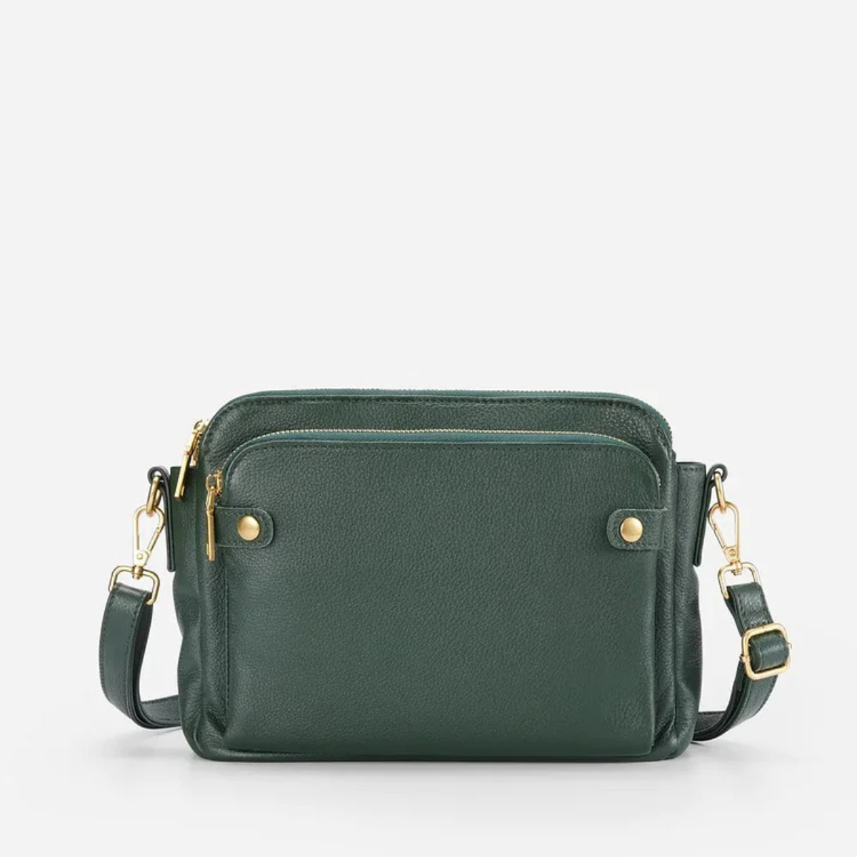 Full-Grain Leather Shoulder Bag with Integrated Wallet & Card Slots - Spacious Crossbody Purse for Women - Adjustable Strap Handbag for