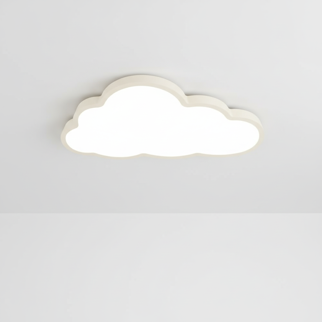 LED Cloud Flush Mount Light for Kids Room White Acrylic 16 inch Nursery Bedroom Ceiling Lamp Warm Glow 3000K