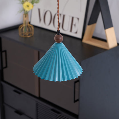 Ceramic Overhead Fixture 7.8 Inch Blue Adjustable Height Hardwired E14 Socket for Kitchen Island Dining Room Breakfast Nook Modern Minimalis