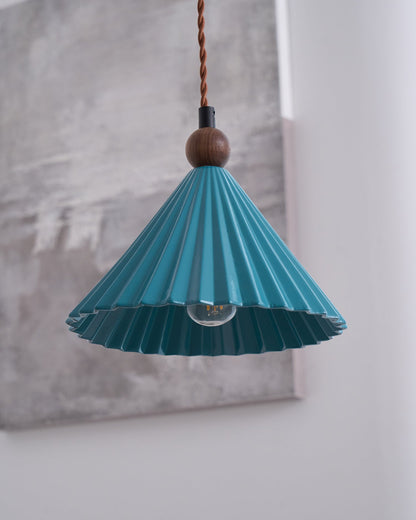 Ceramic Overhead Fixture 7.8 Inch Blue Adjustable Height Hardwired E14 Socket for Kitchen Island Dining Room Breakfast Nook Modern Minimalis