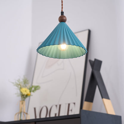 Ceramic Overhead Fixture 7.8 Inch Blue Adjustable Height Hardwired E14 Socket for Kitchen Island Dining Room Breakfast Nook Modern Minimalis