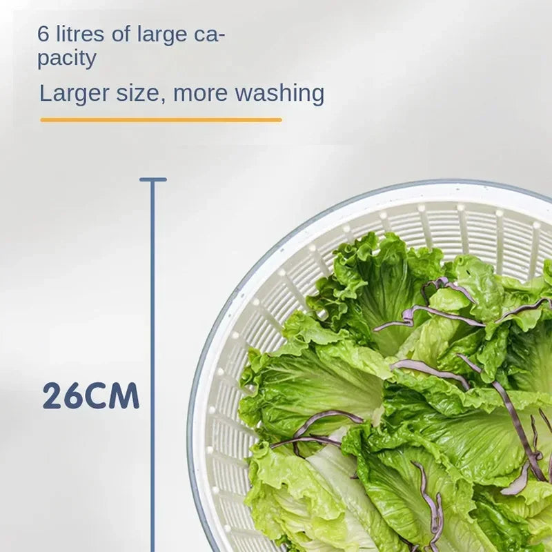 Kitchen Essentials | Compact One-Hand Spin Salad Spinner with Easy Drying Mechanism | Space-Saving Design for Fresh Salads