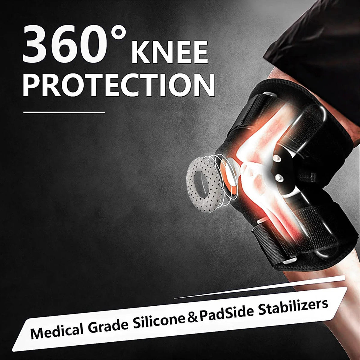 Knee Support Brace | Adjustable Hinged Design with Side Stabilizers | Optimal Stability for Sports and Recovery