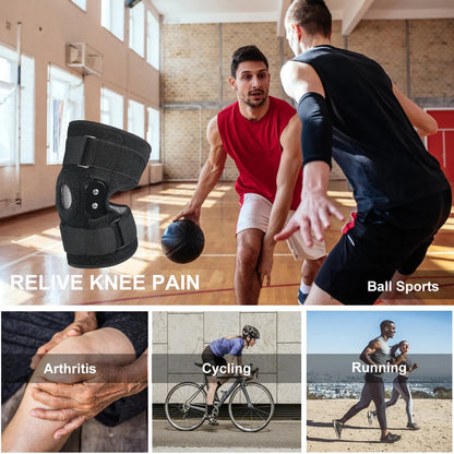 Knee Support Brace | Adjustable Hinged Design with Side Stabilizers | Optimal Stability for Sports and Recovery