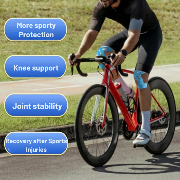 Pre-Cut Kinesiology Knee Tape for Joint Support & Stability During Sports | Athletic Knee Brace Alternative | Breathable Elastic