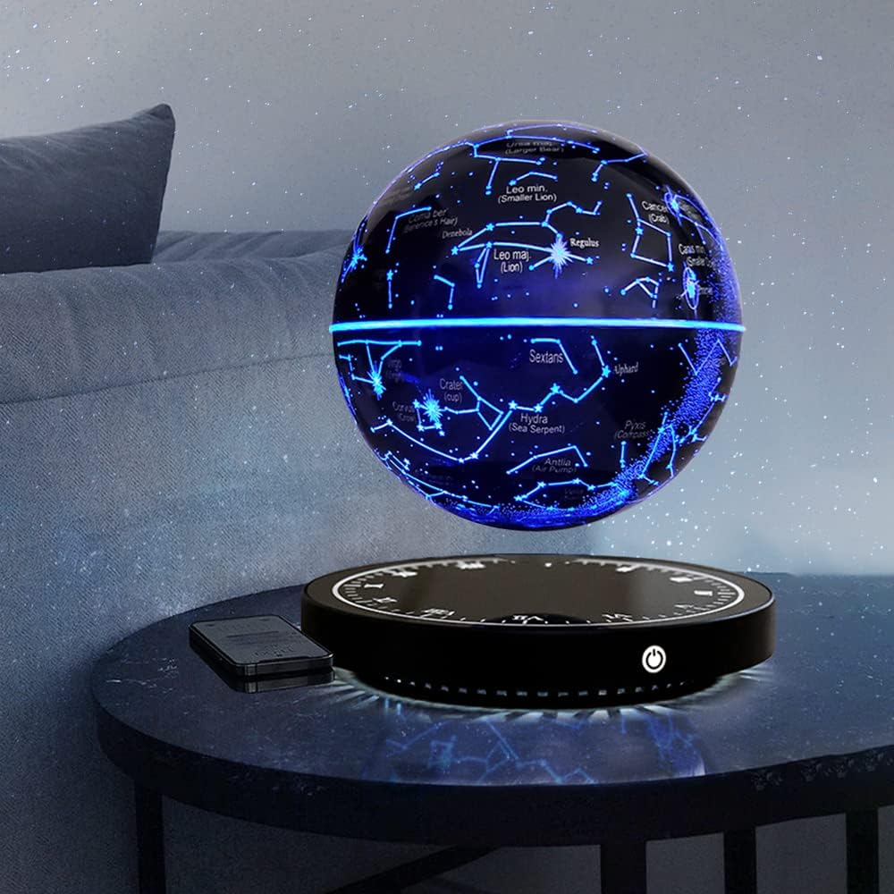 Magnetic Levitation Floating Globe Night Light with 360° Rotation Star Map Sphere for Bedroom Office Living Room Desk Decor