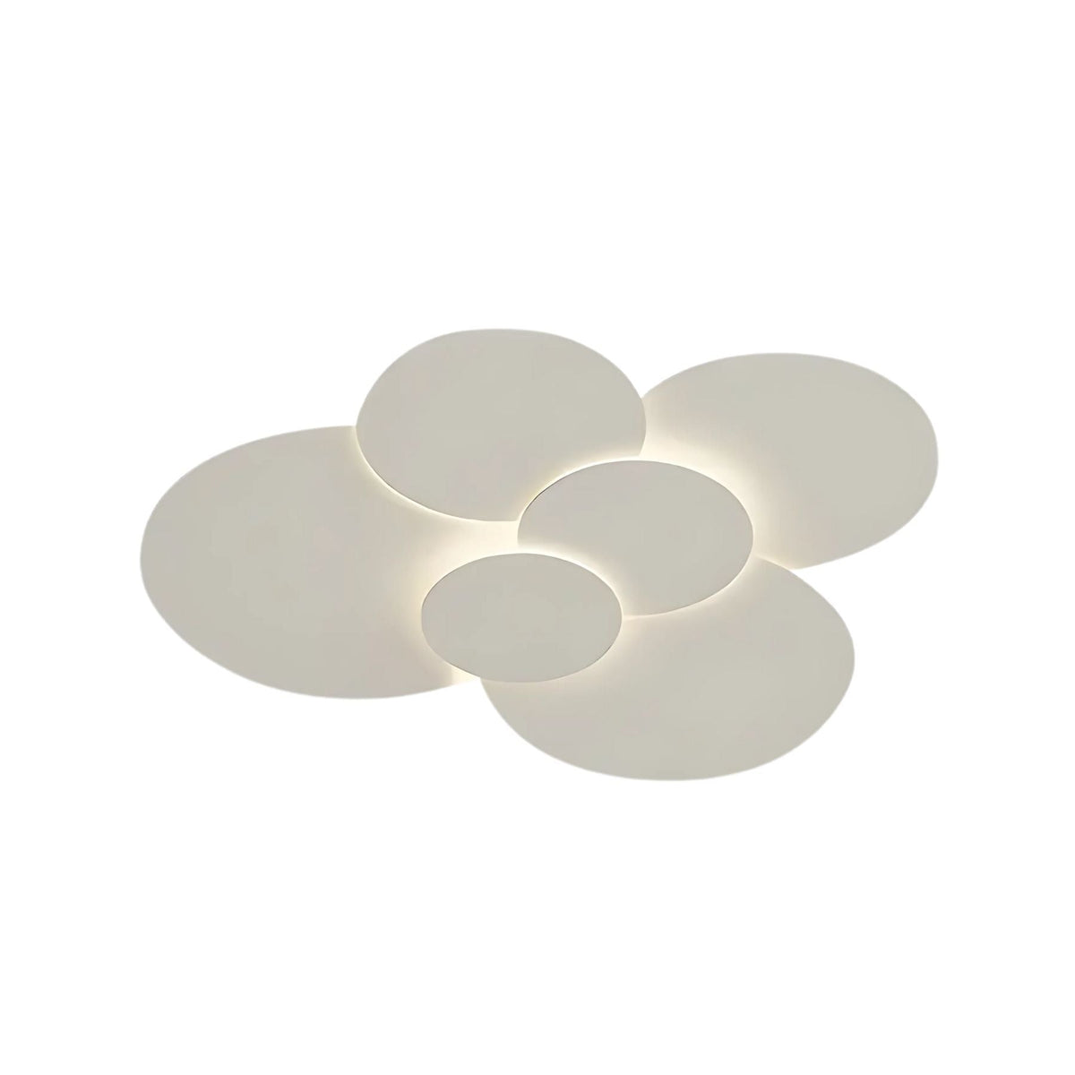 Flush Mount LED Ceiling Light with Rotating Discs White Dimmable Remote Control Modern Fixture for Bedroom Bathroom Living Room Hallway Adju