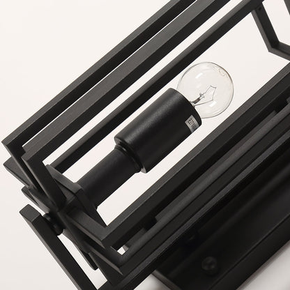Outdoor Sconce Iron Frosted Glass E26 Socket Weatherproof Matte Black 60W Entryway Porch Garden Wall-Mount Fixture for Exterior Lighting