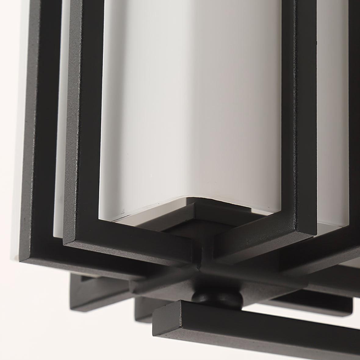 Outdoor Sconce Iron Frosted Glass E26 Socket Weatherproof Matte Black 60W Entryway Porch Garden Wall-Mount Fixture for Exterior Lighting
