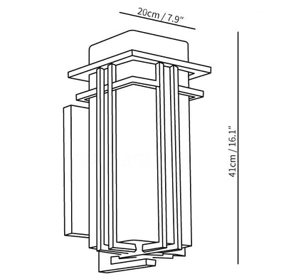Outdoor Sconce Iron Frosted Glass E26 Socket Weatherproof Matte Black 60W Entryway Porch Garden Wall-Mount Fixture for Exterior Lighting