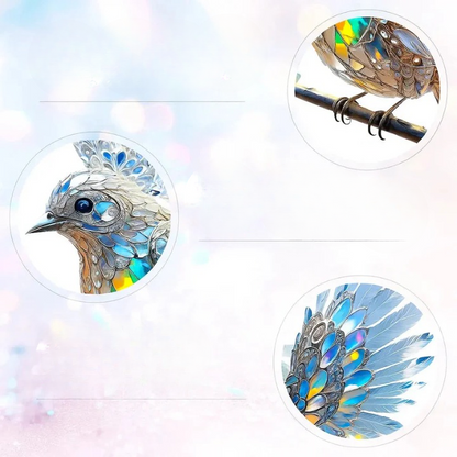 Prism Bird Window Ornament - Rainbow Light Catcher Suncatcher for Home Windows, Crystal Effect Acrylic Decoration 6x6 or 8x8 Inch