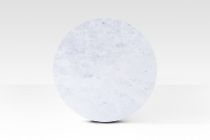 Marble Side Table with Walnut Base – Modern End Table for Living Room, Elegant Design with Integrated Shelf