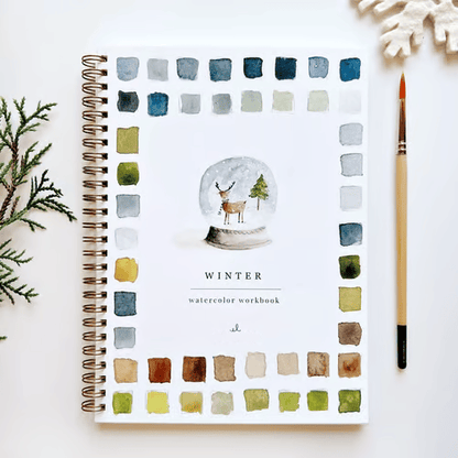 Watercolor Painting Workbook for Beginners with Step-by-Step Guided Lessons and Pre-Drawn Outlines, Complete Paint Set Included, Spiral-Boun