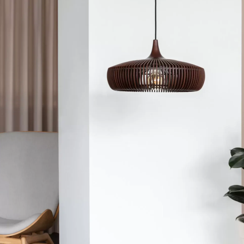Ceiling Lights Wood Pendant Light Japandi Style, Hanging Light Fixture for Living Room, Dining Room Light Solid Wood
