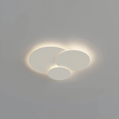 Flush Mount LED Ceiling Light with Rotating Discs White Dimmable Remote Control Modern Fixture for Bedroom Bathroom Living Room Hallway Adju
