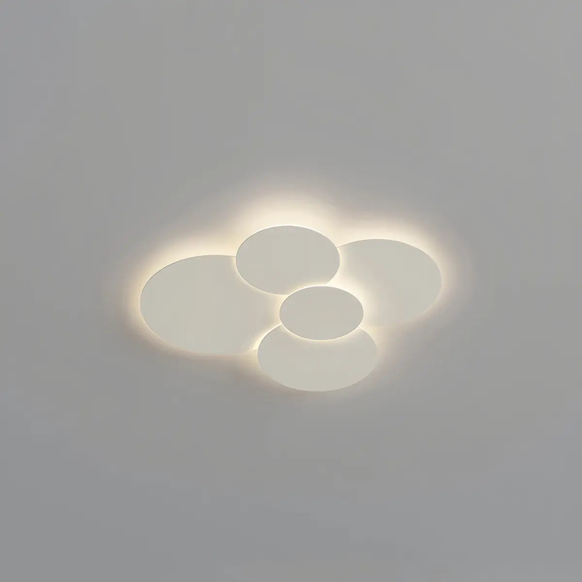 Flush Mount LED Ceiling Light with Rotating Discs White Dimmable Remote Control Modern Fixture for Bedroom Bathroom Living Room Hallway Adju