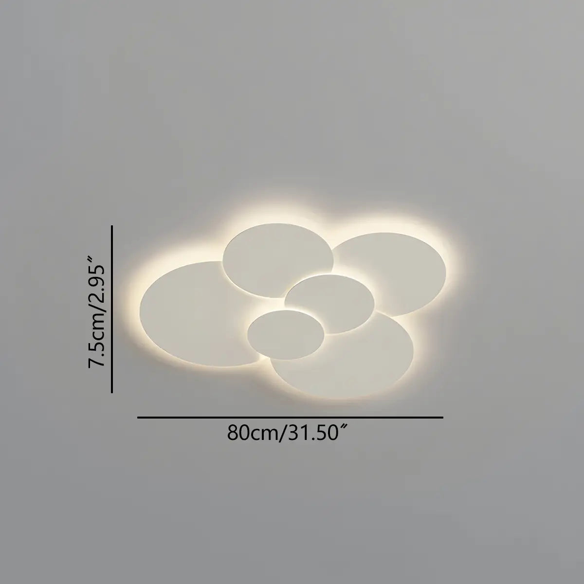 Flush Mount LED Ceiling Light with Rotating Discs White Dimmable Remote Control Modern Fixture for Bedroom Bathroom Living Room Hallway Adju
