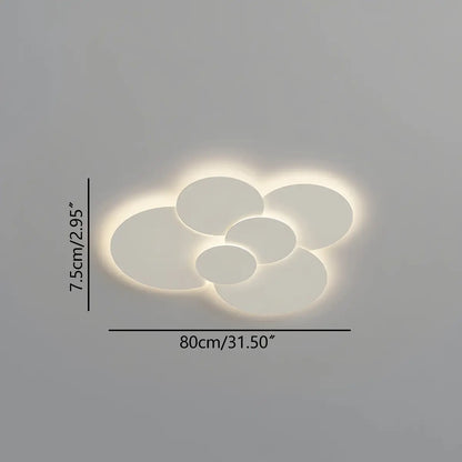 Flush Mount LED Ceiling Light with Rotating Discs White Dimmable Remote Control Modern Fixture for Bedroom Bathroom Living Room Hallway Adju