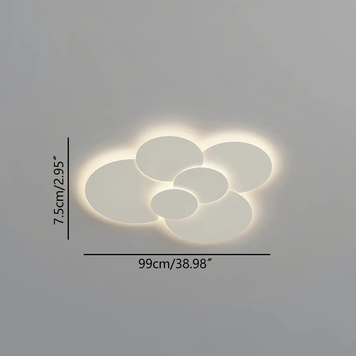 Flush Mount LED Ceiling Light with Rotating Discs White Dimmable Remote Control Modern Fixture for Bedroom Bathroom Living Room Hallway Adju