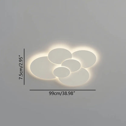 Flush Mount LED Ceiling Light with Rotating Discs White Dimmable Remote Control Modern Fixture for Bedroom Bathroom Living Room Hallway Adju
