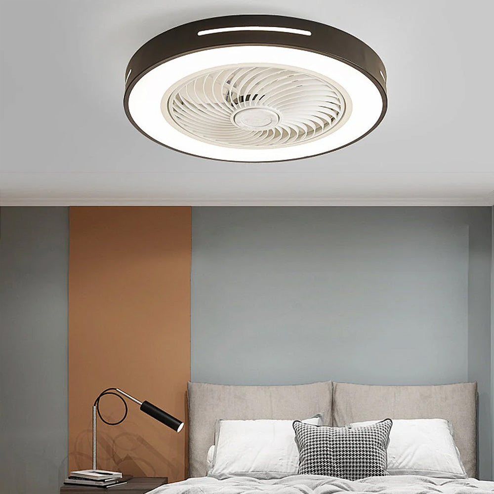 Indoor Fan with Integrated Lighting 24-Inch Diameter Acrylic Blade Assembly Adjustable Speed and Brightness for Bedrooms Living Rooms Dining