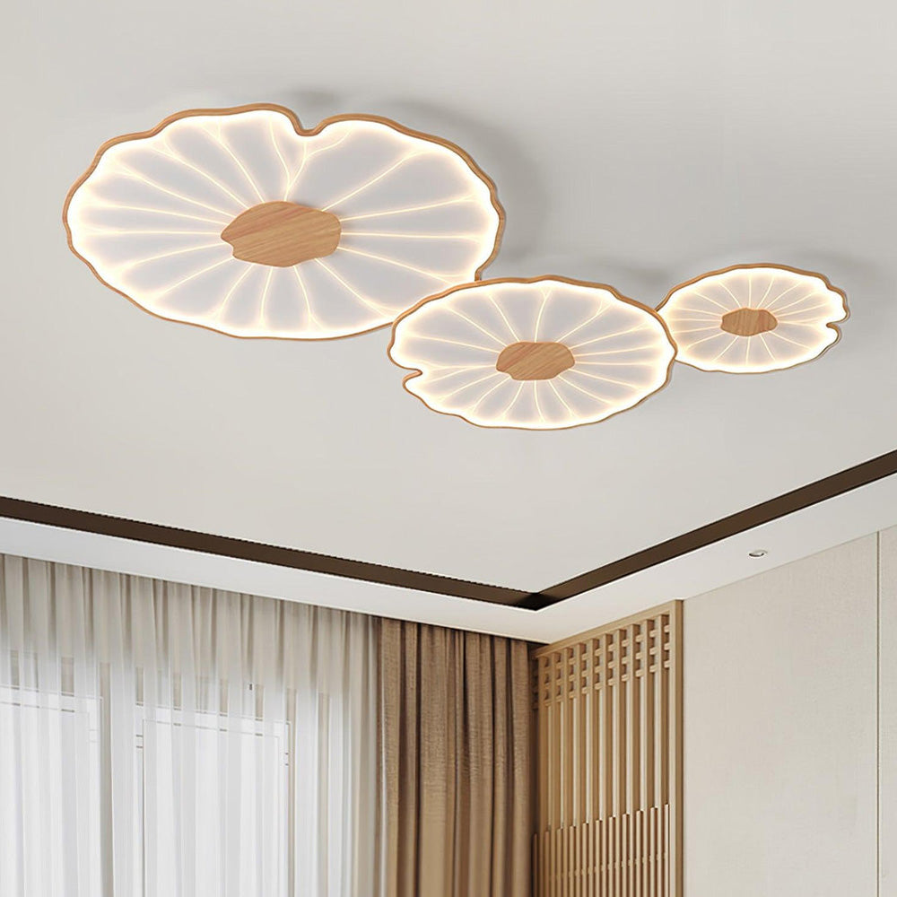 Modern Flush Mount LED Overhead Light Fixture for Bedroom Living Room Hallway | Round Acrylic Panel 39 Inch White | Energy Efficient Indoor