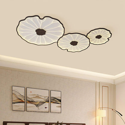 Modern Flush Mount LED Overhead Light Fixture for Bedroom Living Room Hallway | Round Acrylic Panel 39 Inch White | Energy Efficient Indoor