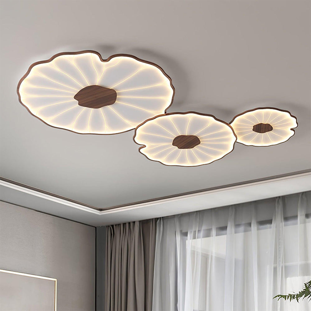 Modern Flush Mount LED Overhead Light Fixture for Bedroom Living Room Hallway | Round Acrylic Panel 39 Inch White | Energy Efficient Indoor