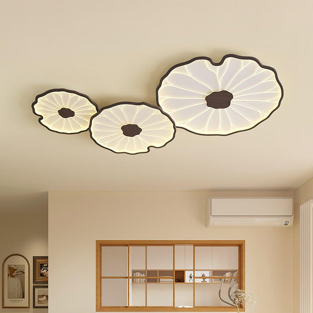 Modern Flush Mount LED Overhead Light Fixture for Bedroom Living Room Hallway | Round Acrylic Panel 39 Inch White | Energy Efficient Indoor