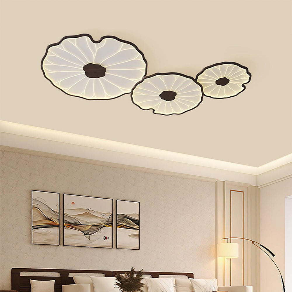 Modern Flush Mount LED Overhead Light Fixture for Bedroom Living Room Hallway | Round Acrylic Panel 39 Inch White | Energy Efficient Indoor