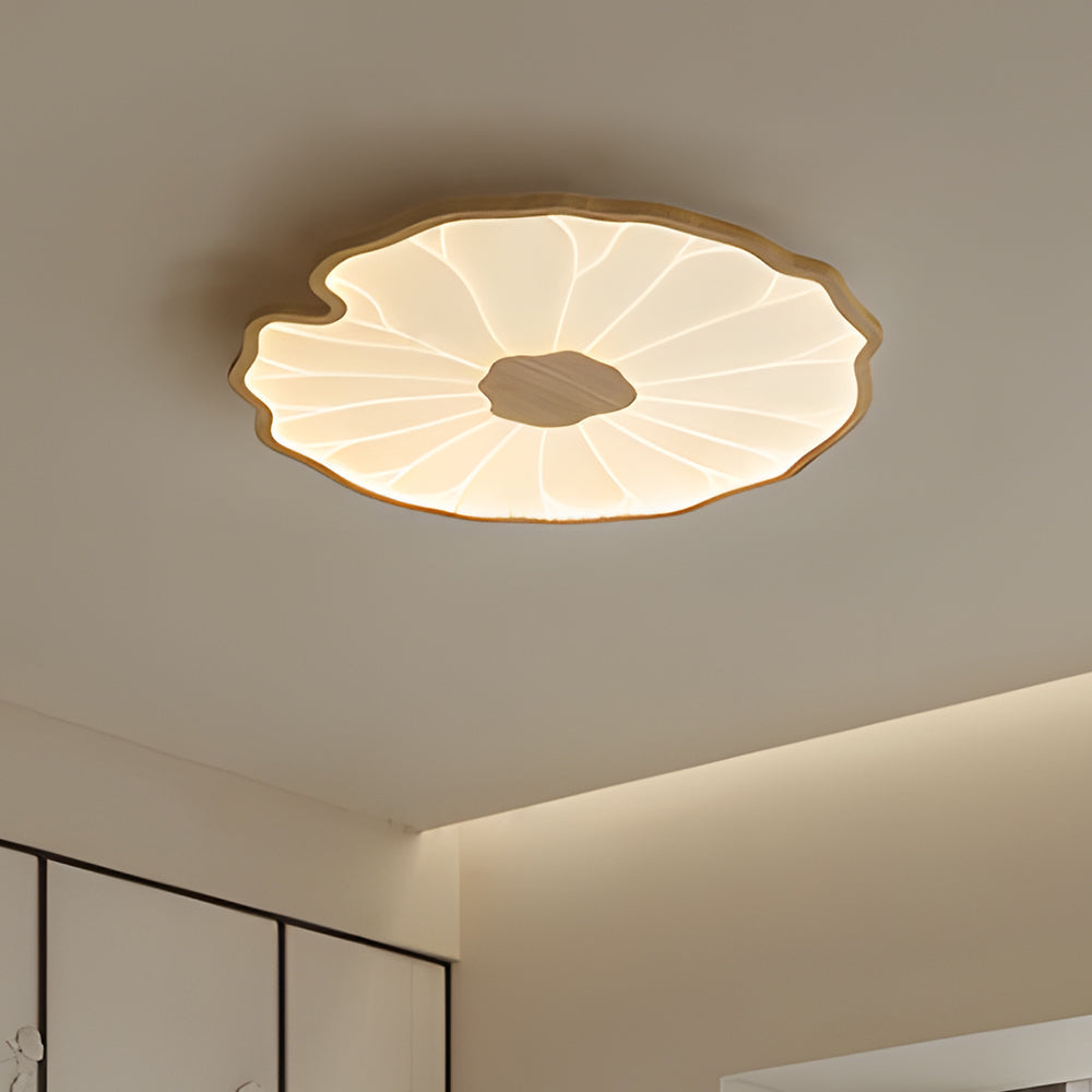 Modern Flush Mount LED Overhead Light Fixture for Bedroom Living Room Hallway | Round Acrylic Panel 39 Inch White | Energy Efficient Indoor