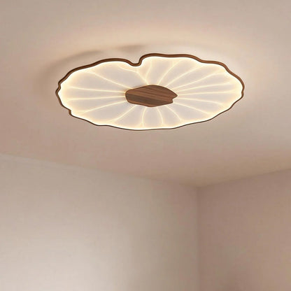 Modern Flush Mount LED Overhead Light Fixture for Bedroom Living Room Hallway | Round Acrylic Panel 39 Inch White | Energy Efficient Indoor