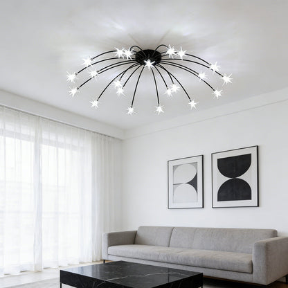 Semi-Flush LED Overhead Light Metal Glass 24-45 inch Diameter Adjustable Brightness Dining Room Living Room Bedroom Contemporary Home Ceilin